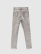 Grijze skinny jeans met grafische sjaal meisjes-3