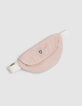Sac banane rose velours c&ocirc;tel&eacute; brod&eacute; recycl&eacute; fille-3