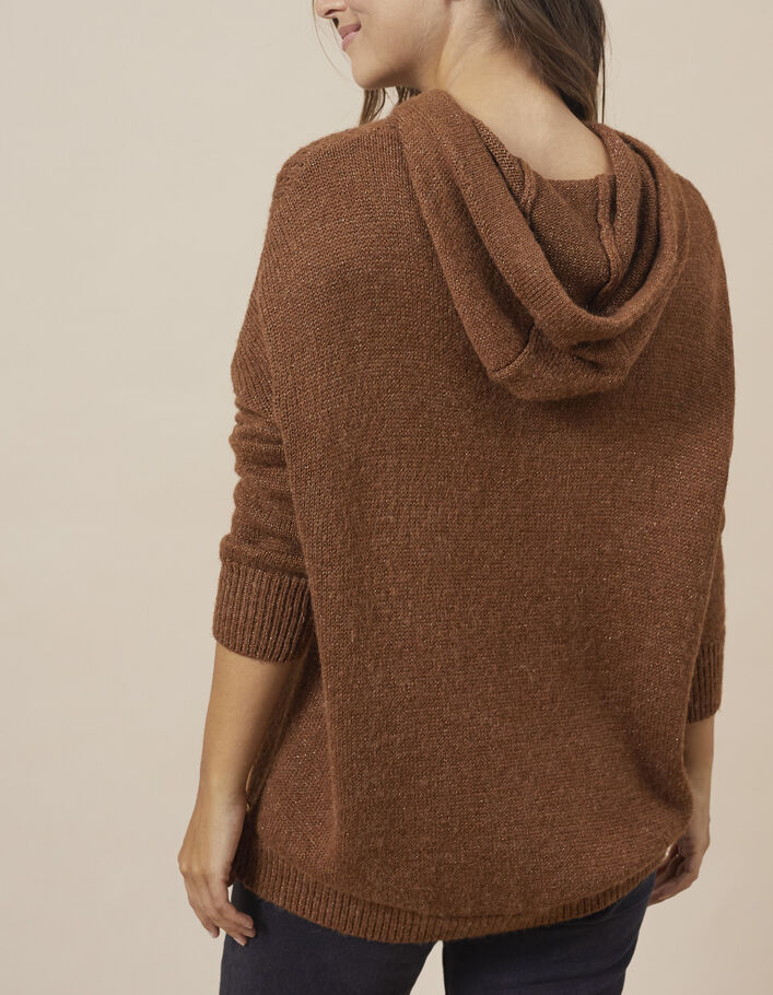 I.Code caramel knit hooded sweater - I.CODE