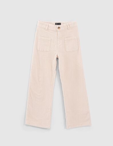 Girls’ vanilla corduroy flared trousers - IKKS