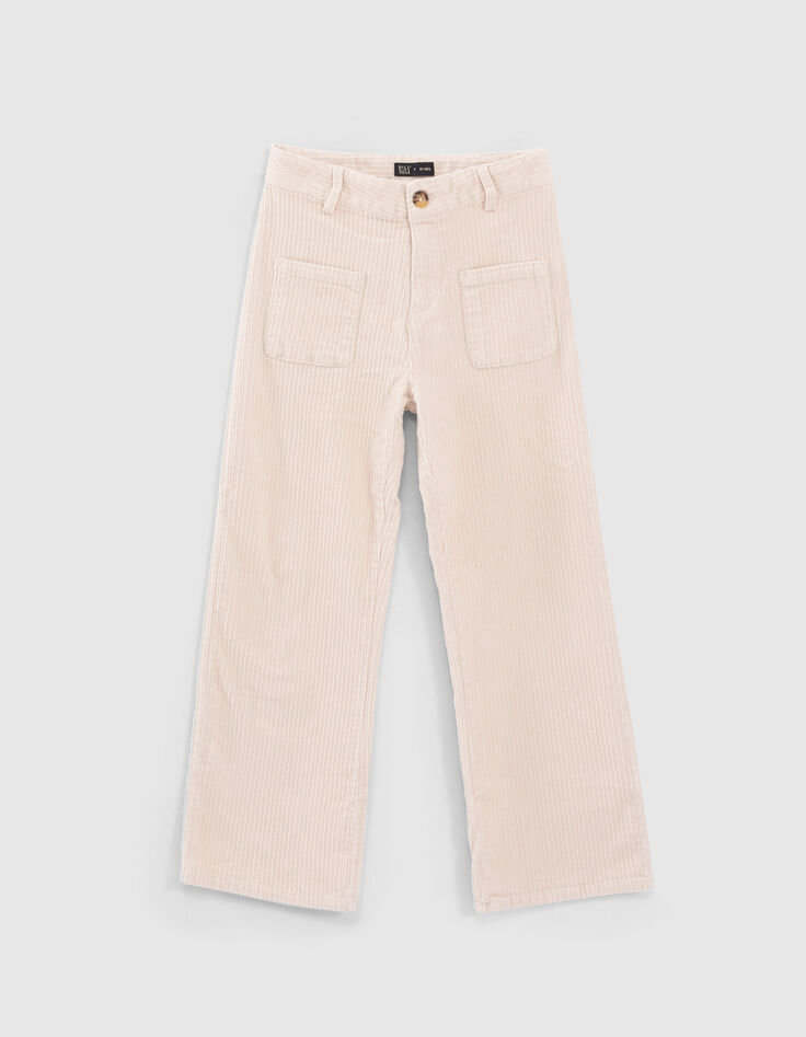Girls’ vanilla corduroy flared trousers-1