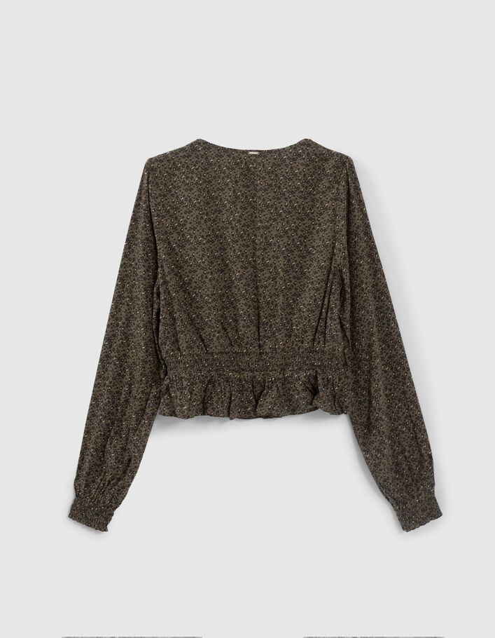 Blouse kaki LENZING™ ECOVERO™ imprimé léopard fille-3