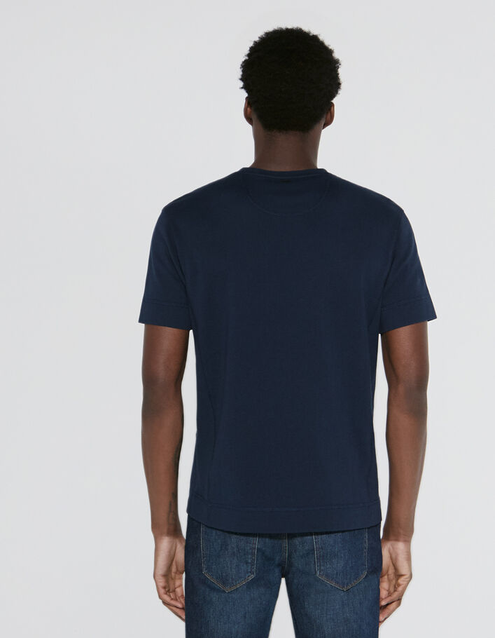 Camiseta azul marino SEAWOOL® punto piqué Hombre - IKKS