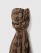 Fular fino caqui calaveras mujer-2