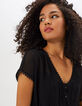 Zwarte 2-in-1-top  met kant en plooien I.Code-4