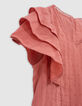 Pink dress with ruffles and lace for girl-5