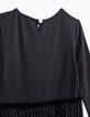 Vestido largo plisado negro bi-tejido Midnight Love niña-6