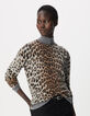Jersey gris leopardo 100 % cachemira para mujer-2