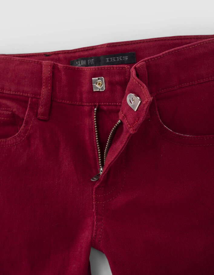 Donkerrode SLIM jeans geüpcycled jongens-5
