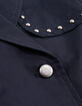 Marineblauer kurzer Mädchen-Trenchcoat mit Glitzer-6