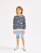Boys’ navy and grey striped reversible hoodie-2