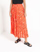 Jupe longue spicy orange à fleurs spicy plissée I.Code-2