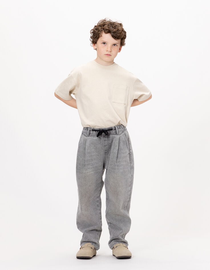 Jungen-Jogginghose mit elastischem Bund in Grau-1 Jungen-Jogginghose mit elastischem Bund in Grau-1