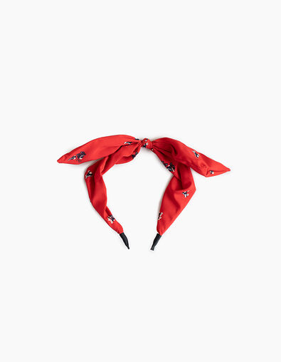 Serre-tête rouge à imprimé patins à roulettes I.Code