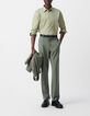 Men&rsquo;s khaki poplin SLIM shirt-2