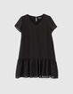 Robe noire fluide en plumetis fille-1