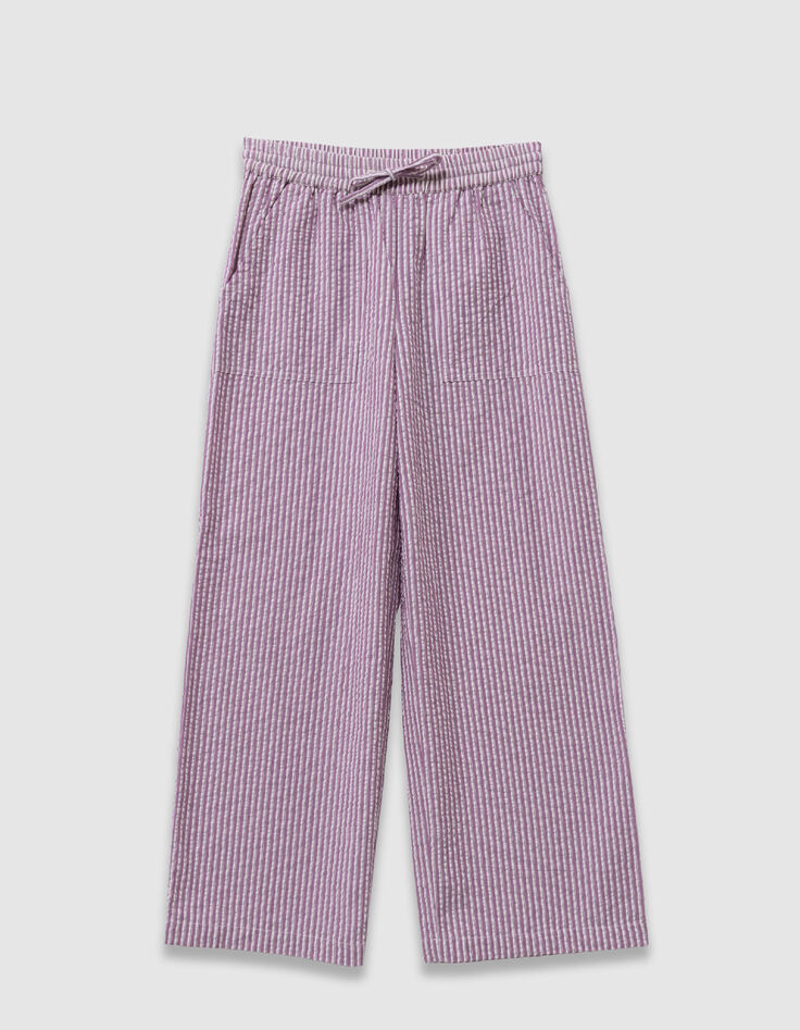 Pantal&oacute;n parma estampado seersucker rayas para ni&ntilde;a-1