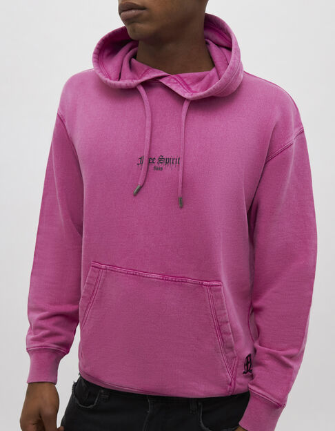 Men’s pink sweatshirt fabric hoodie - IKKS