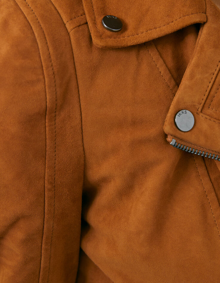 Women’s brown leather jacket with pagoda shoulders-4