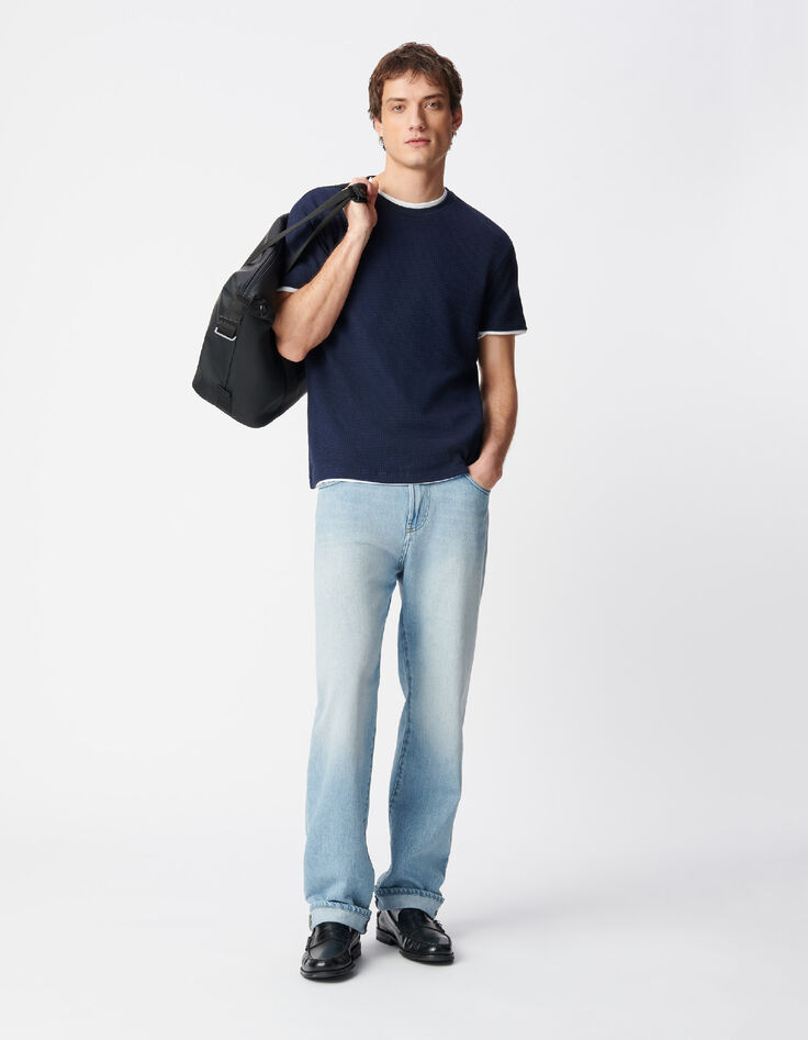 Neil verwaschene blaue Straight-Jeans-1