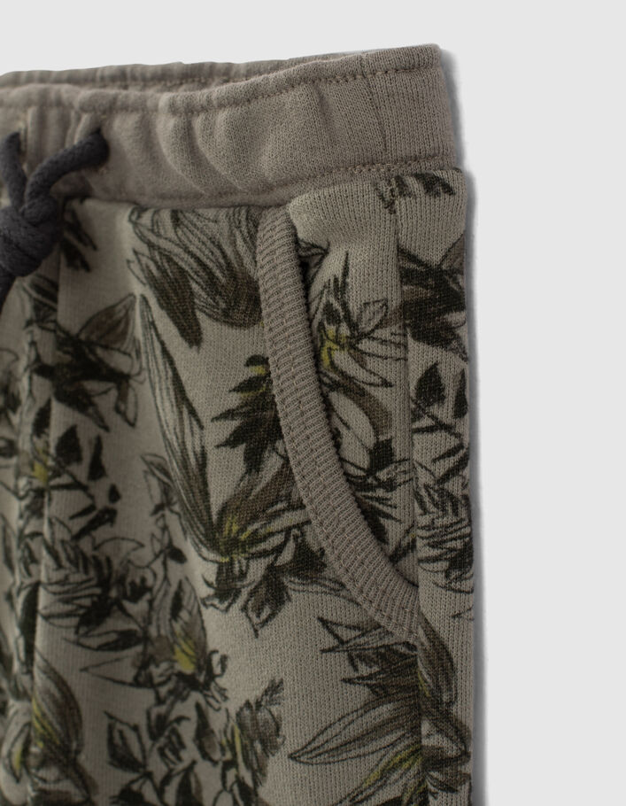 Khaki Jogginghose mit Jungle-Blätterprint für Babyjungen  - IKKS