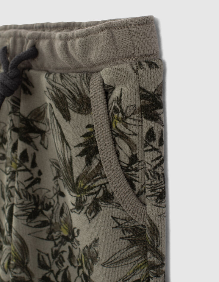 Khaki Jogginghose mit Jungle-Blätterprint für Babyjungen -4