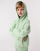 Sweat vert à capuche motif palmiers garçon-1