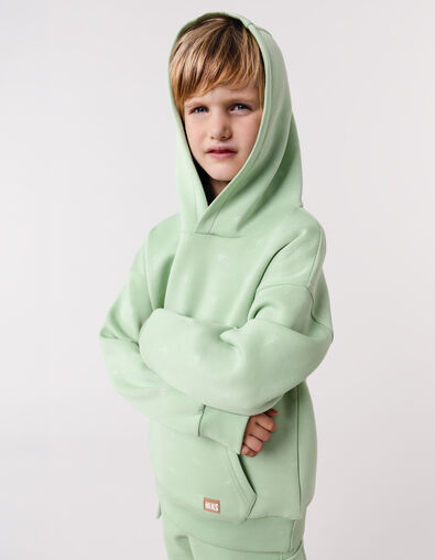 Sweat vert à capuche motif palmiers garçon - IKKS