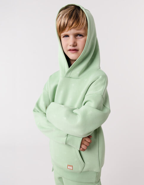 Grünes Jungen-Sweatshirt mit Kapuze, Palmenmotiv - IKKS