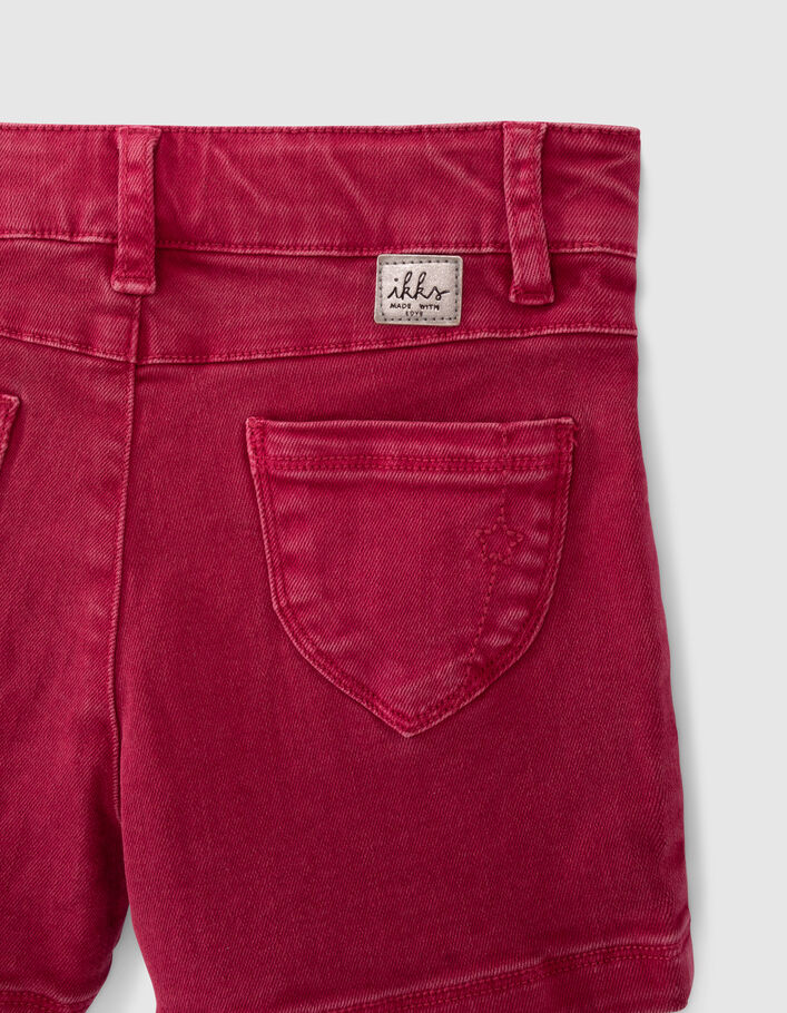 Girls’ fuchsia pink denim shorts - IKKS