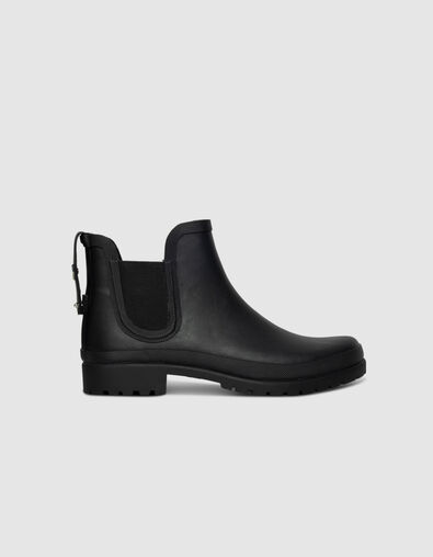 Schwarze Chelsea-Damengummistiefel Profilsohle - IKKS