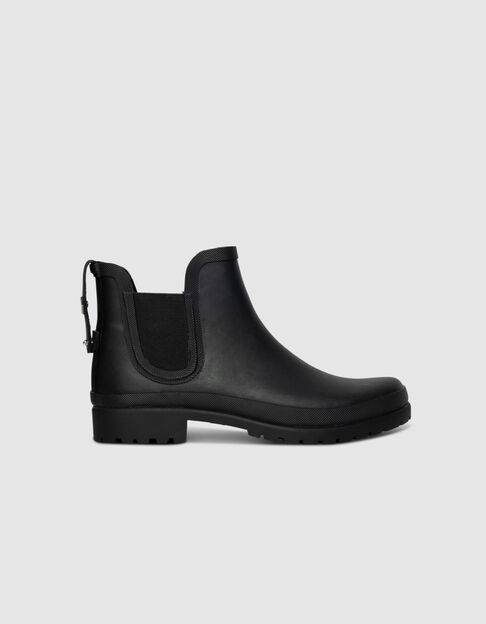 Schwarze Chelsea-Damengummistiefel Profilsohle - IKKS