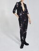 Damenchiffonhose mit Skizzenblumenprint-4