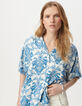 Chemise LENZING™ ECOVERO™ imprimé faïence bleu Femme-4