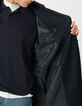 Men’s navy long trench coat with belt-5