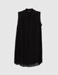 Pure Edition - Vestido negro amplio plisado-5