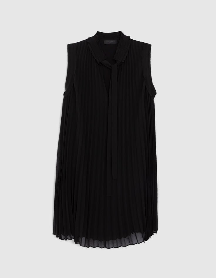Pure Edition - Vestido negro amplio plisado-5