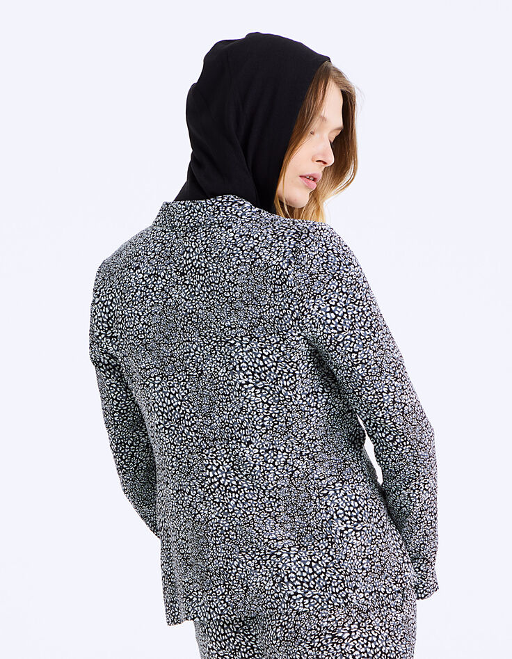 Veste tailleur en crêpe imprimé panthère femme-3
