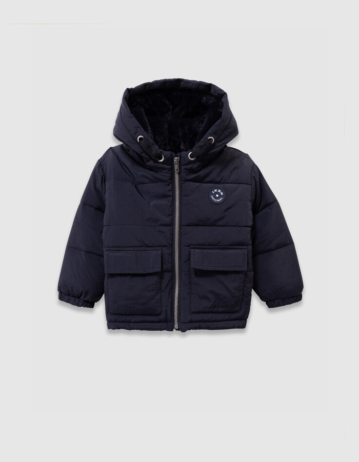 Girls’ 2-in-1 navy jacket and ecru gilet-3