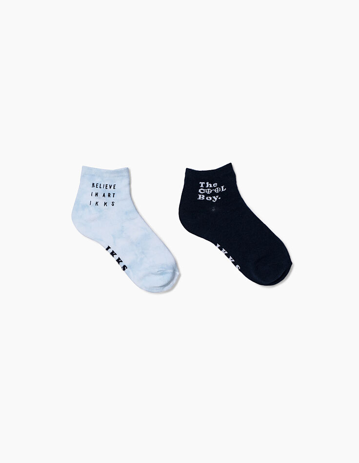 Chaussettes bleu tie and dye et navy garçon -1