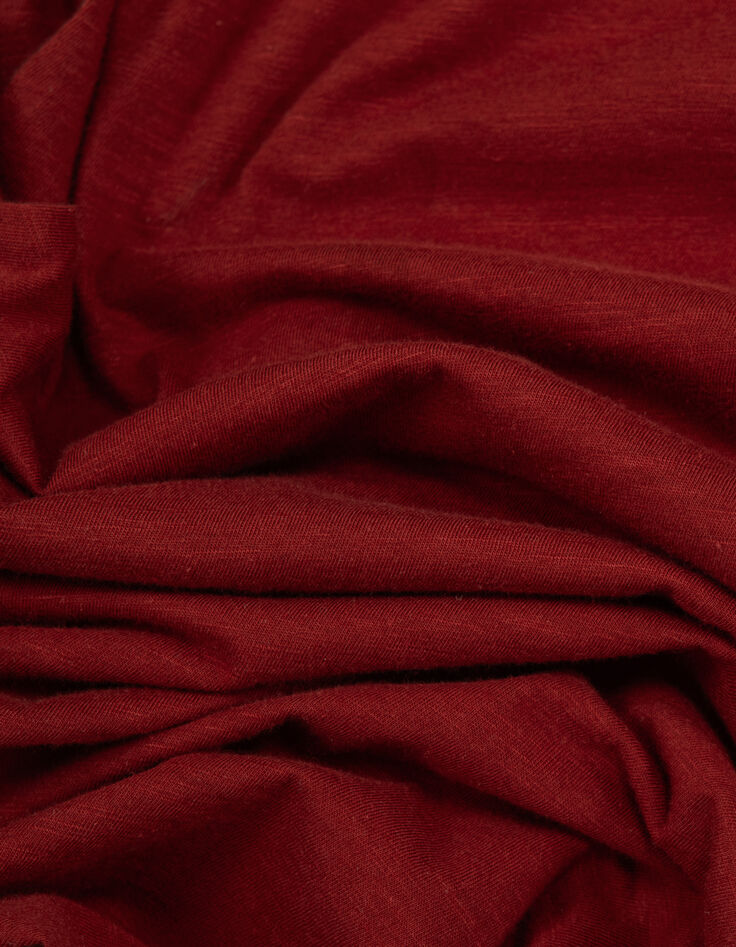 T-shirt L'Essentiel rouge foncé coton bio col V Homme-7