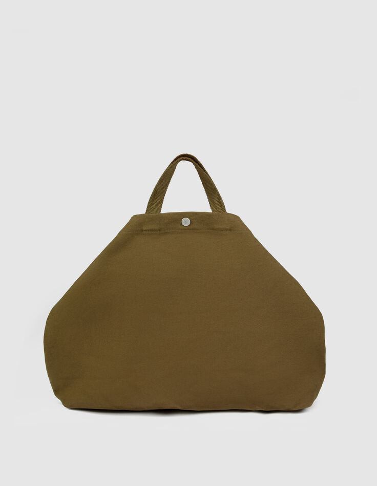 El bolso totebag kaki lona bordado Mujer-2
