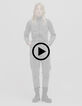 Mono vaquero gris con cremallera para mujer-7