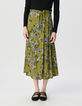 Falda midi verde floral mujer-2