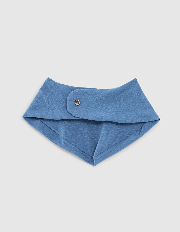 Baby’s medium blue rock print organic cotton bib - IKKS