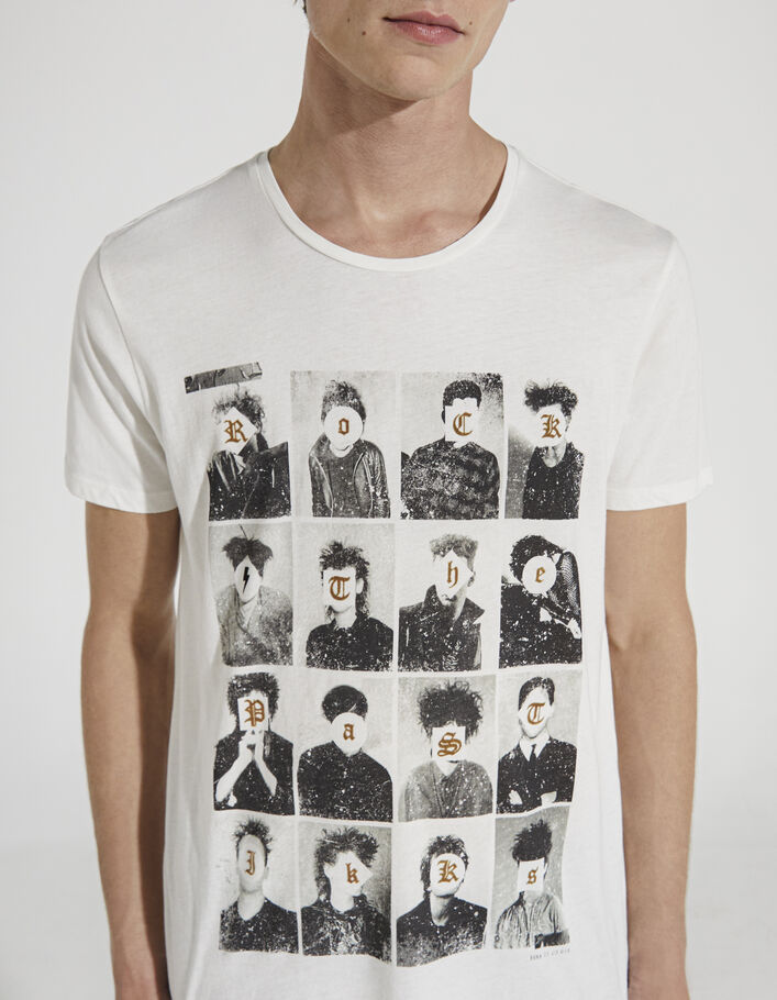 Men’s off-white organic T-shirt with rockers image - IKKS