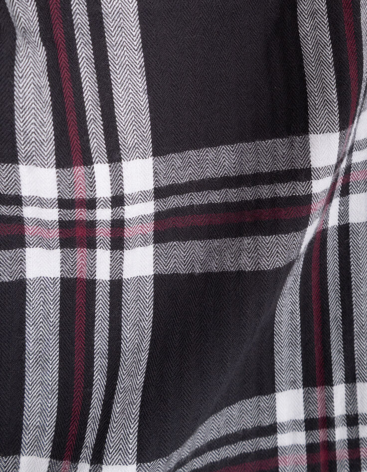 Chemise carreaux grise capuche amovible garçon-10