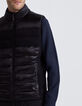 Men&rsquo;s black mixed fabric IKKS x DUVILLARD bodywarmer-3