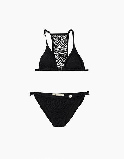 Bikini negro de encaje forrado ni&ntilde;a - IKKS