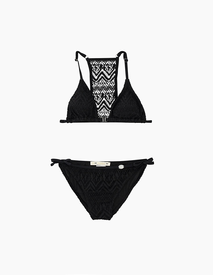 Bikini negro de encaje forrado ni&ntilde;a-1